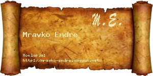 Mravko Endre névjegykártya